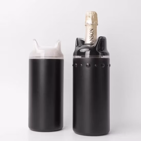 750 ml Ss 304 doppelwandiger Edelstahl-Kantinen-Weinkühler, isolierte 25-Unzen-Weinflasche